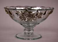 Indiana #1011 Teardrop Bowl with Silver Overlay Indiana #1011 Teardrop Bowl with Silver Overlay