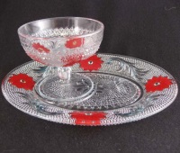Indiana # 170 Early American Dessert Set w/ Decoration Indiana # 170 Early American Dessert Set w/ Decoration