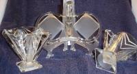 Indiana # 610 Pyramid Frosted Creamer, Sugar & Tray Indiana # 610 Pyramid Frosted Creamer, Sugar & Tray