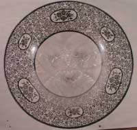 Unknown Silver Overlay on Duncan Three Leaf Bowl