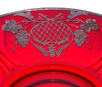 Unknown Silver Overlay on Paden City Lucy Platter