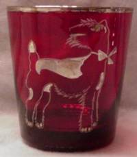 Unknown Tumbler with Airedale Silver Overlay