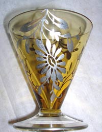 Unknown Silver Overlay on Amber Cocktail