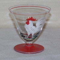 Unknown Footed Cocktail w/ Enamelled Decoration