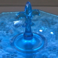 Fostoria #2342 Center Handle Server w/ Grape Brocade Etch