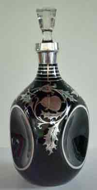 National Silver Deposit Ware "Thistle" Decoration on Cambridge #1070 Pinch Decanter National Silver Deposit Ware "Thistle" Decoration on Cambridge #1070 Pinch Decanter