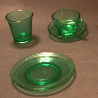 Akro Agate Stippled Band Children's Dishes