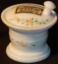 Akro Agate Mortar & Pestle Jar (Orloff Attar of Petals)
