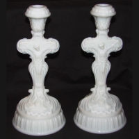 Gillinder #7 Crucifix Candlesticks