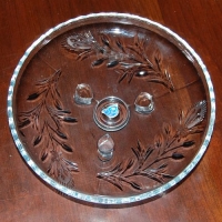 La Flo Cut Glass Co. Bonbon w/ Thistle Cutting