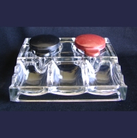 C&D Mfg. "The Gem"  Double Inkwell