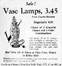 Czechoslovakia Vase Lamps Advertisement