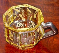 Czech Punch Cup w/ Gold Overlay