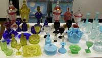English Hobnail Blue & Yellow Display