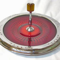 Farberware Center Handle Server w/ Paden City # 215 Glades Tray