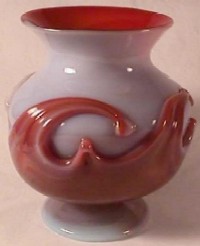Vase, Footed Lily-pad Decorated