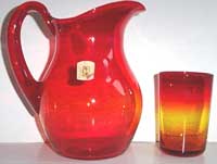 Pairpoint # 457 Amberina Jug w/ Tumbler
