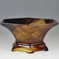 Davidson Amber Cloud Bowl on Plinth