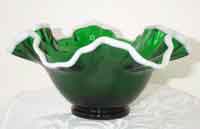 Fenton Emerald Snow Crest