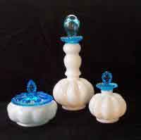 Fenton Aqua Crest Dresser Set