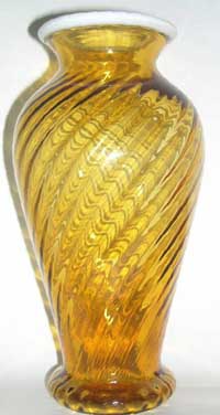 Fenton #3150 Amber Snow Crest Vase