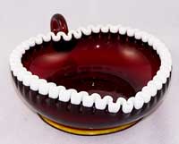 Fenton Ruby Snow Crest #7333 Relish