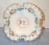 Charleton Pink Mist and Roses Decoration on Fenton Silvercrest Charleton Pink Mist and Roses Decoration on Fenton Silvercrest