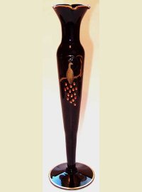 Unknown Black Vase with Peacock Decoration