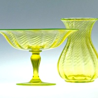 Unknown "Broken Swirl" Vase & Compote