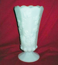 Unknown Grape Pattern Milk Glass Vase