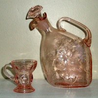 Unknown Floral Pattern Decanter & Mug