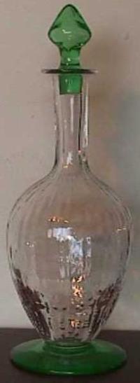Unknown Decanter & Tuimbler w/ Green Foot