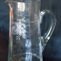 Unknown Pitcher w/ Unknown Floral Etch