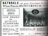 Hunt Glass Works Wheat Pattern