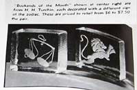 H. H. Turchin Glass Zodiac Bookends