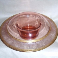 Unknown Rolled-Edge Console w/ Lotus # 901 Grecian Etch Unknown Rolled-Edge Console w/ Lotus # 901 Grecian Etch
