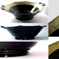 Unknown Black Bowl w/ Unknown Gold Border