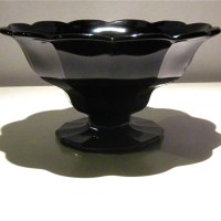 Unknown Black Glass Footed Bowl