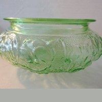 Unknown Pansy-Patterned Fern Bowl