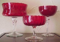 Unknown Ruby/Crystal Glass Compotes
