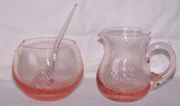 Unknown Spiral Optic Creamer & Sugar
