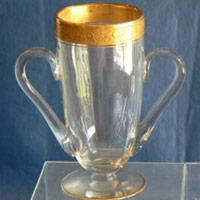 Unknown Footed Creamer & Sugar w/ Gold Decoration