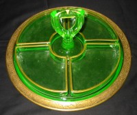 Cambridge # 326 Center Handle Server w/ # 703 Florentine Etch