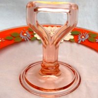 Diamond Center Handle Server w/ Enameled Decoration
