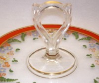 Diamond Center Handle Server w/  Enameled Decoration