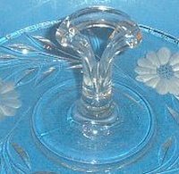 Duncan & Miller #  26 Center Handled Server w/ Cornflower Cutting