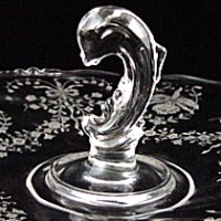 Heisey #1519 Waverly Center Handle Server w/ Orchid Etch
