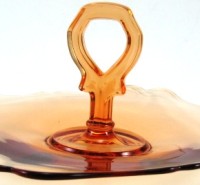 New Martinsville #  35 Fancy Squares Center Handle Server