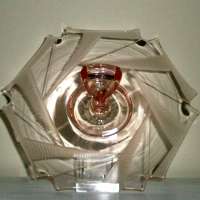 New Martinsville "Notched Hexagon" Center Handle Server