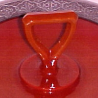 Northwood #698 Chinese Coral Center Handle Server w/ White Metal Border
